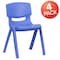 Flash Furniture Blue Plastic Stackable School Chair with 13.25'' Seat Height, PK4 4-YU-YCX4-004-BLUE-GG - alternate 6